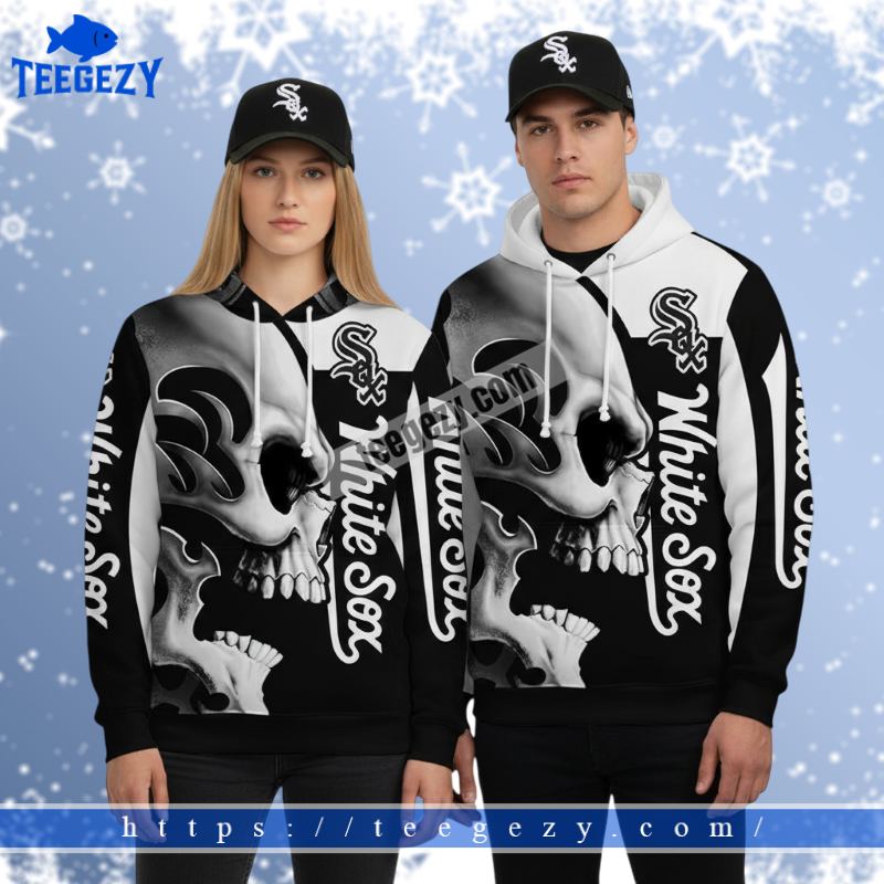 Chicago White Sox Halloween Skull Black 3D Mens Hoodies Chicago White Sox Halloween Skull Black 3D Mens Hoodies