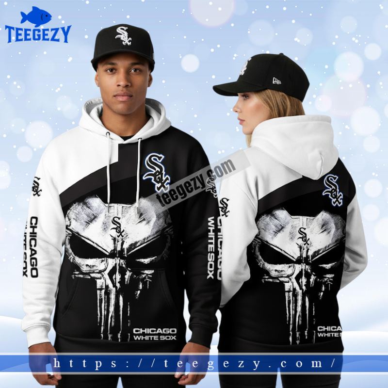 Chicago White Sox Punisher Skull Black 3D Womens Hoodies Chicago White Sox Punisher Skull Black 3D Womens Hoodies