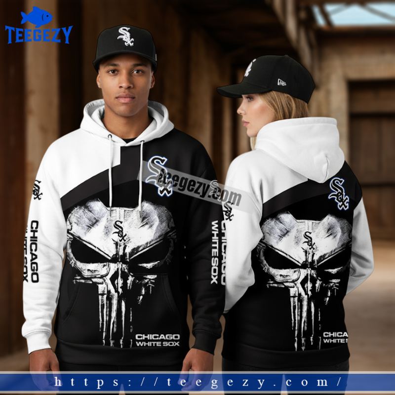 Chicago White Sox Punisher Skull Black 3D Womens Hoodies Chicago White Sox Punisher Skull Black 3D Womens Hoodies