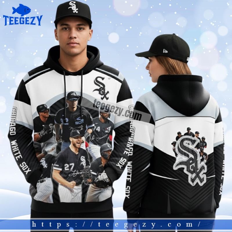 Chicago White Sox Team Players Black White 3D Design Hoodies Chicago White Sox Team Players Black White 3D Design Hoodies