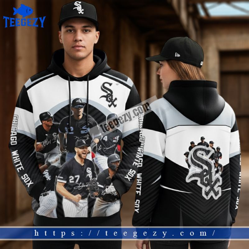 Chicago White Sox Team Players Black White 3D Design Hoodies Chicago White Sox Team Players Black White 3D Design Hoodies