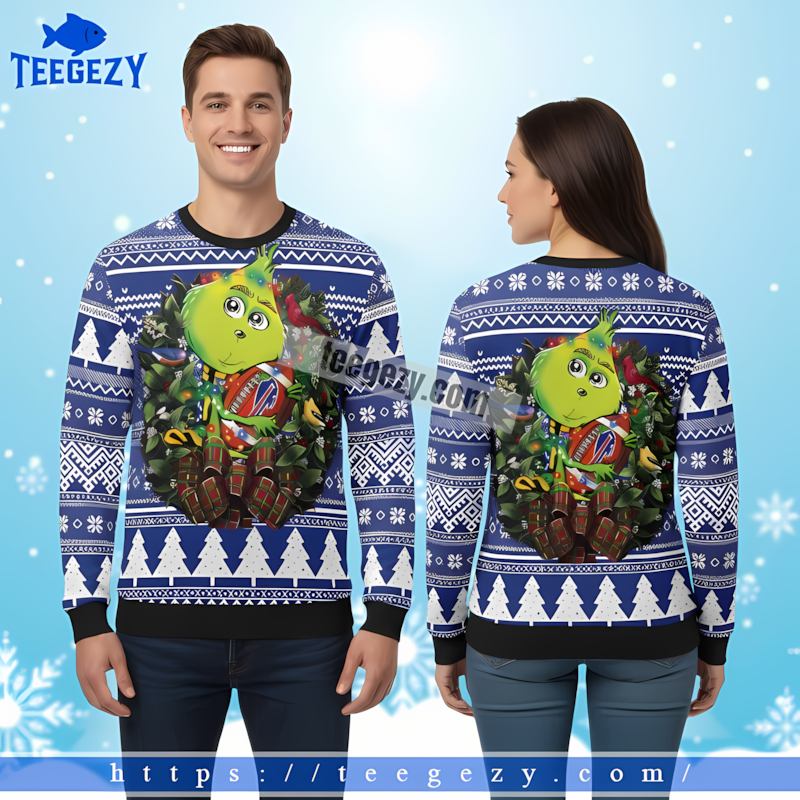 Christmas Grinch Buffalo Bills Blue Cheap Christmas Ugly Sweater Christmas Grinch Buffalo Bills Blue Cheap Christmas Ugly Sweater
