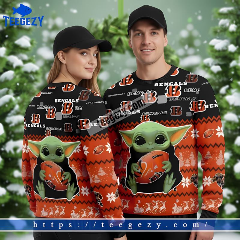 Cincinnati Bengals Grogu Black Orange Best Christmas Sweaters Cincinnati Bengals Grogu Black Orange Best Christmas Sweaters