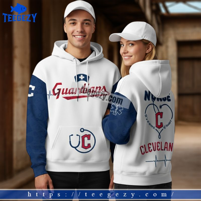 Cleveland Guardians Nurse Appreciation White 3D Printed Hoodie Cleveland Guardians Nurse Appreciation White 3D Printed Hoodie