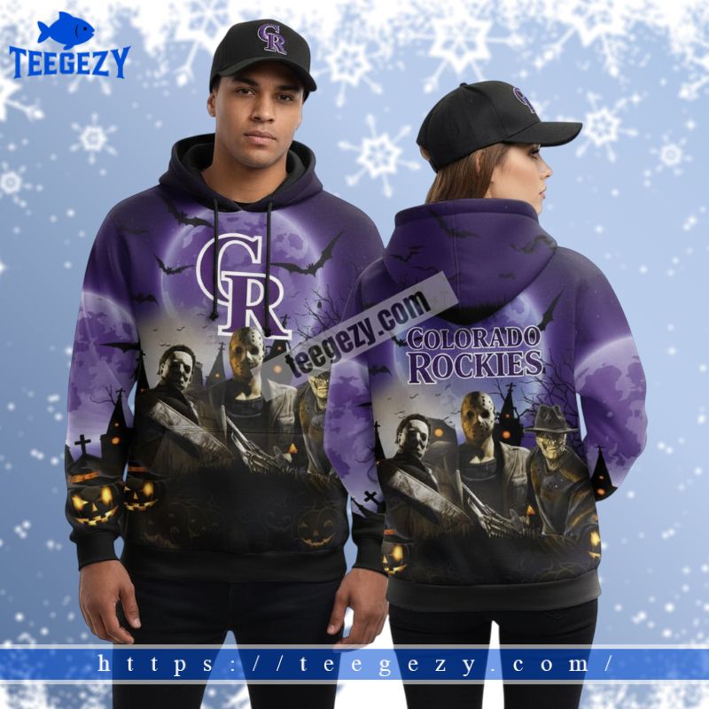 Colorado Rockies Jason Voorhees Halloween Purple 3D Womens Hoodie Colorado Rockies Jason Voorhees Halloween Purple 3D Womens Hoodie