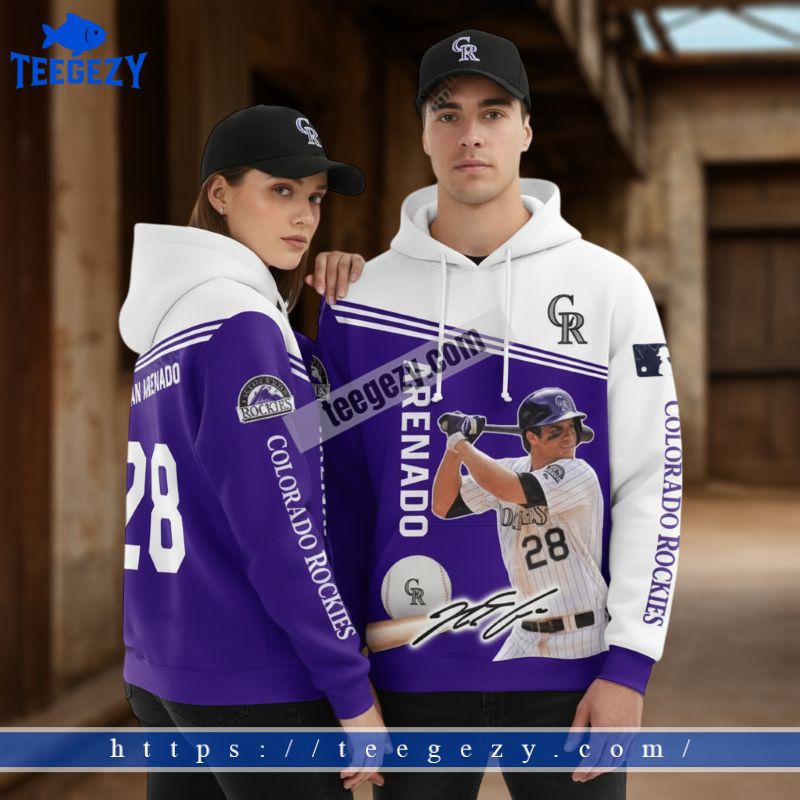 Colorado Rockies Nolan Arenado Purple 3D Printed Hoodie Colorado Rockies Nolan Arenado Purple 3D Printed Hoodie