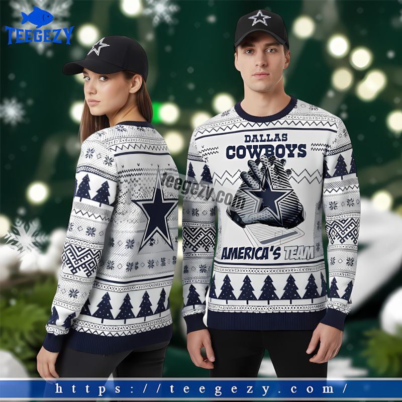 Dallas Cowboys Christmas Pattern Friends Ugly Sweater Blue Dallas Cowboys Christmas Pattern Friends Ugly Sweater Blue