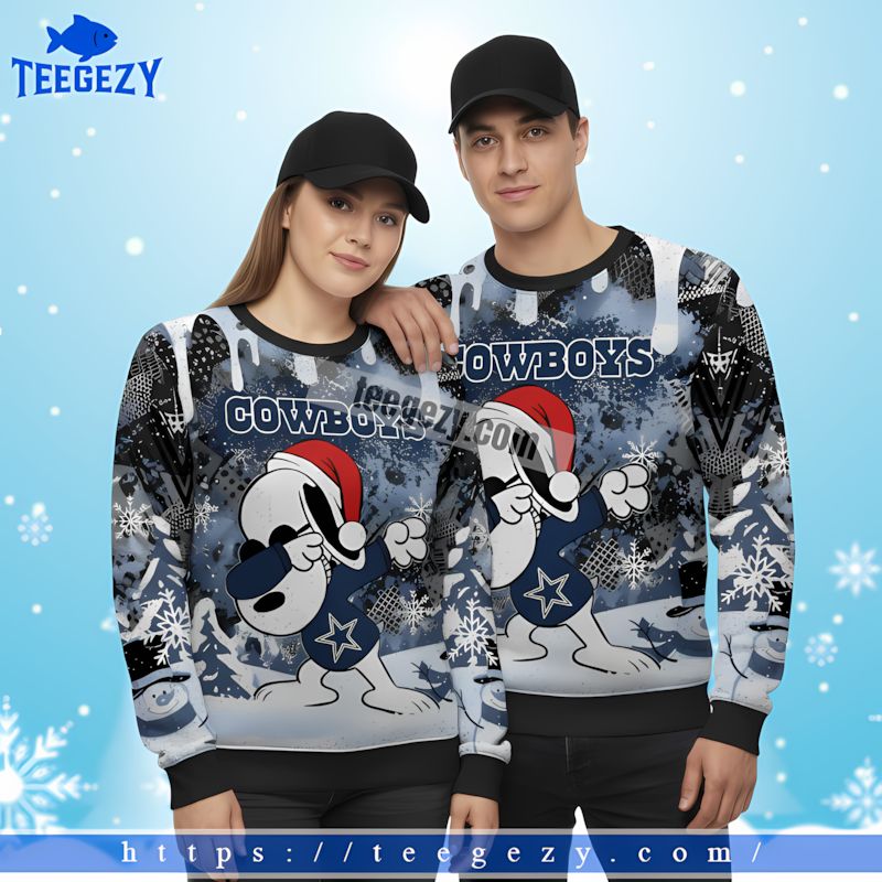 Dallas Cowboys Snoopy Dance Funny Christmas Ugly Sweater Blue Dallas Cowboys Snoopy Dance Funny Christmas Ugly Sweater Blue