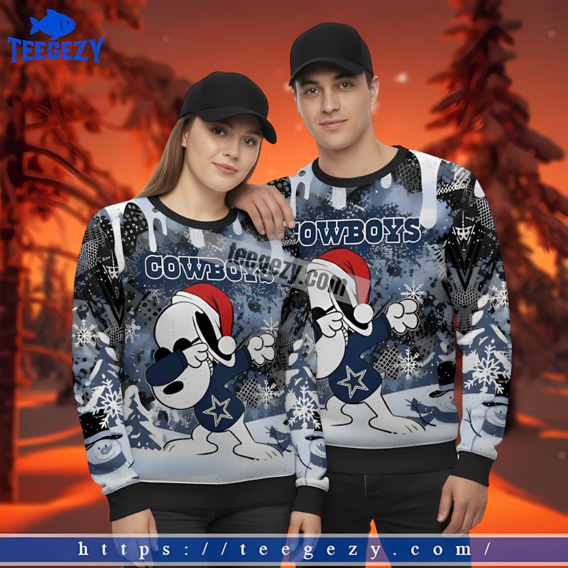 Dallas Cowboys Snoopy Dance Funny Christmas Ugly Sweater Blue Dallas Cowboys Snoopy Dance Funny Christmas Ugly Sweater Blue