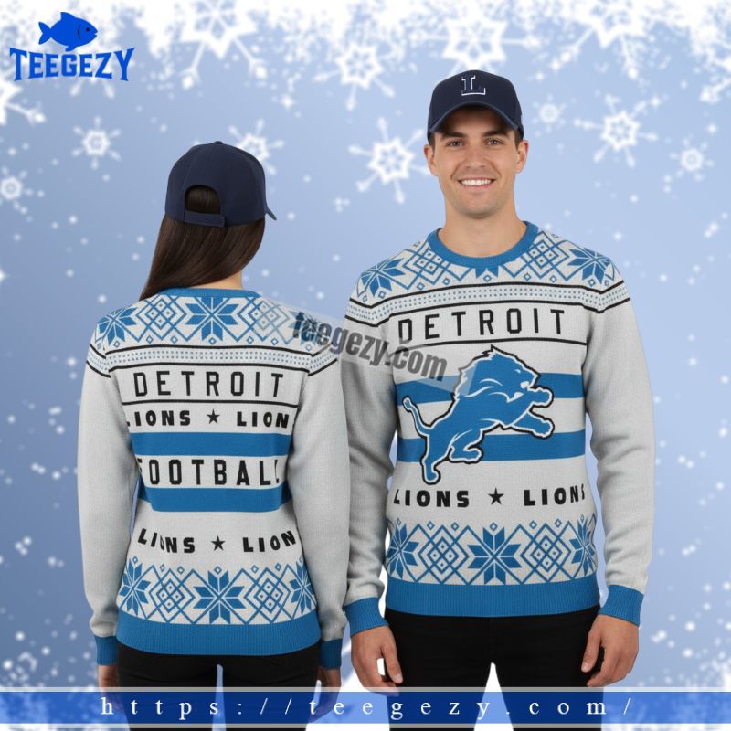 Detroit Lions Football Grey Best Xmas Ugly Sweater Blue Detroit Lions Football Grey Best Xmas Ugly Sweater Blue