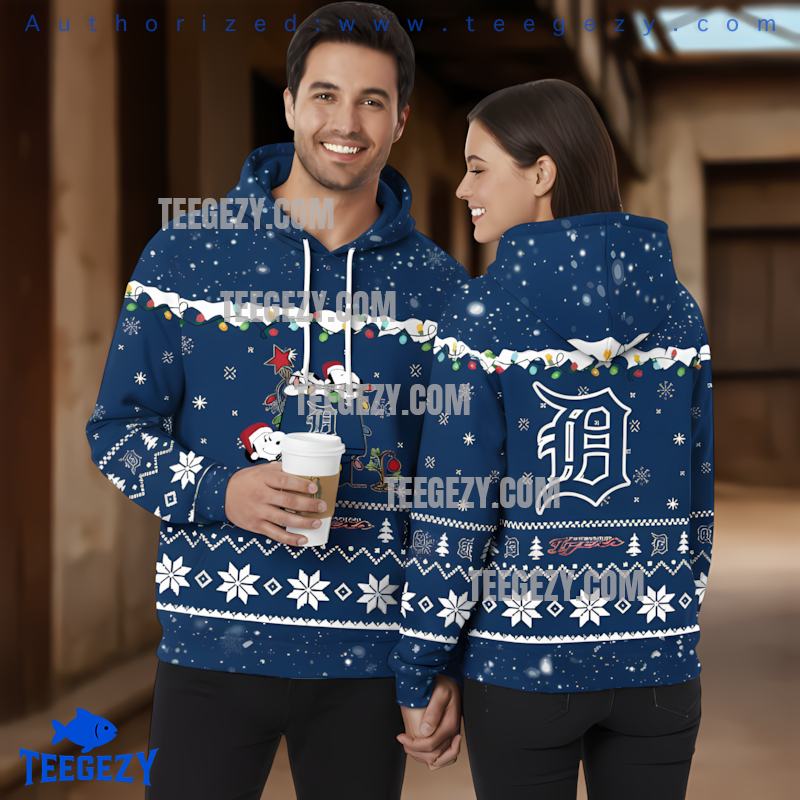 Detroit Tigers Snoopy Ugly Christmas 3D Hoodie Women Detroit Tigers Snoopy Ugly Christmas 3D Hoodie Women