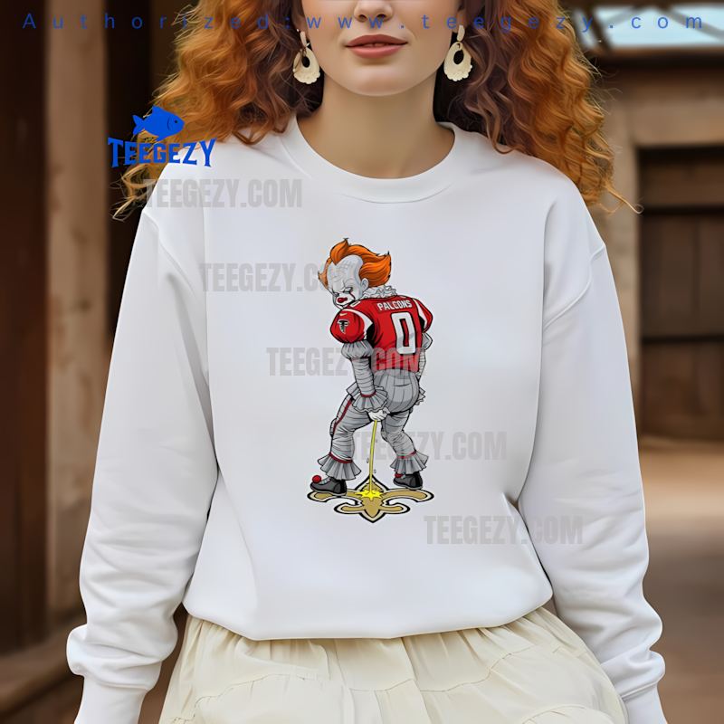 Falcons Pennywise Peeing On New Orleans Saints Logo Rivalry Long Sleeve Falcons Pennywise Peeing On New Orleans Saints Logo Rivalry Long Sleeve