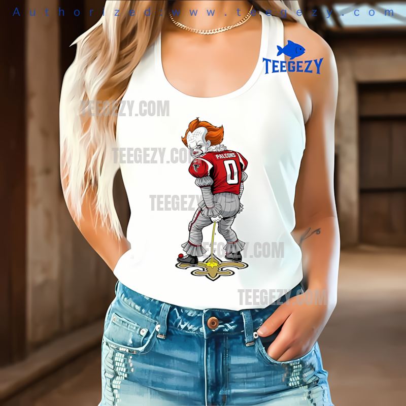 Falcons Pennywise Peeing On New Orleans Saints Logo Rivalry Tanktop Falcons Pennywise Peeing On New Orleans Saints Logo Rivalry Tanktop