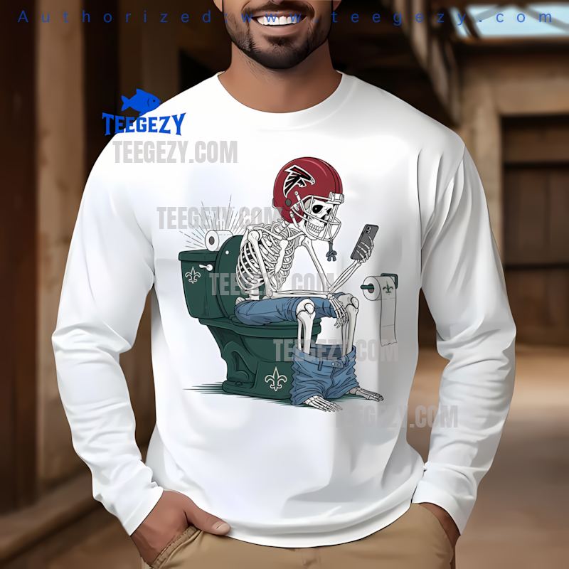 Falcons Skeleton On Saints Toilet Funny Football Rivalry Long Sleeve Falcons Skeleton On Saints Toilet Funny Football Rivalry Long Sleeve
