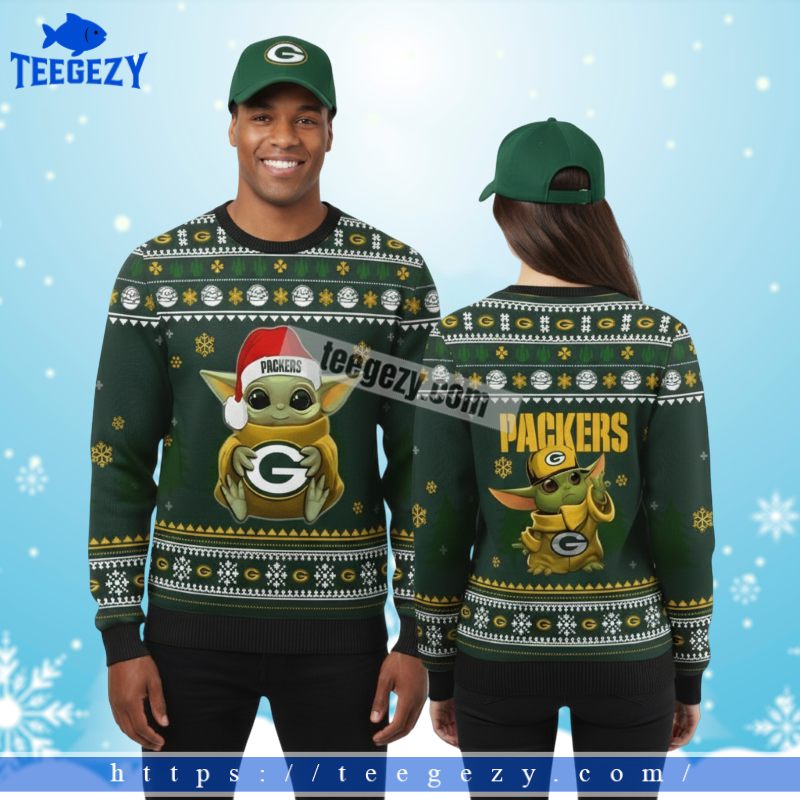 Green Bay Packers Baby Yoda Ladies Christmas Ugly Sweater Green Bay Packers Baby Yoda Ladies Christmas Ugly Sweater