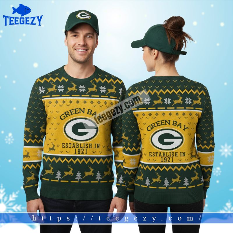 Green Bay Packers Fans Style Best Christmas Ugly Sweater Yellow Green Bay Packers Fans Style Best Christmas Ugly Sweater Yellow