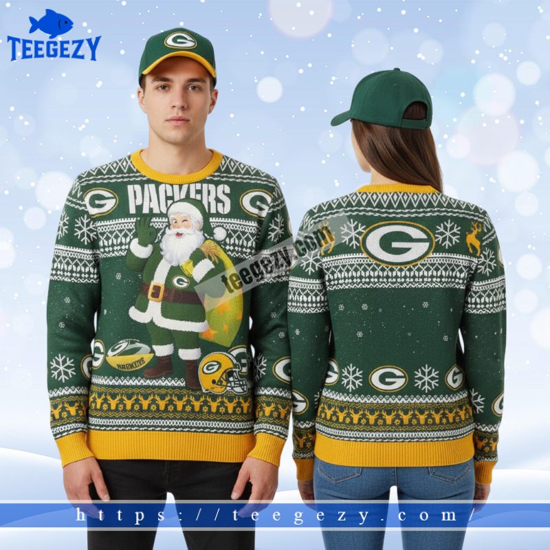 Green Bay Packers Santa Claus Bring Gifts Best Christmas Ugly Sweater Green Bay Packers Santa Claus Bring Gifts Best Christmas Ugly Sweater