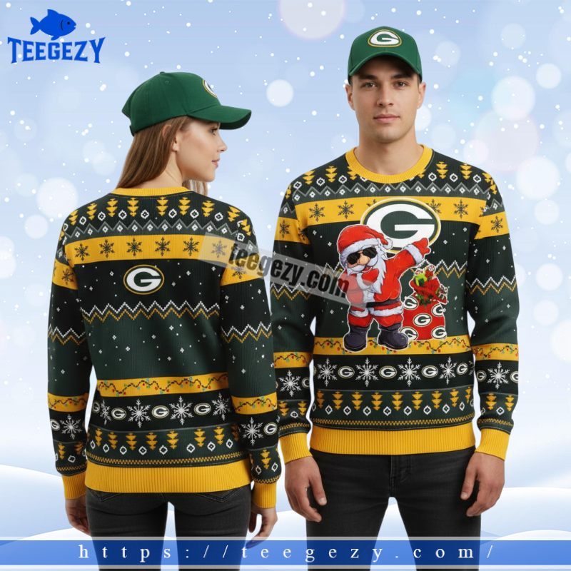 Green Bay Packers Santa Claus Dance Xmas Party Ugly Sweater Green Bay Packers Santa Claus Dance Xmas Party Ugly Sweater