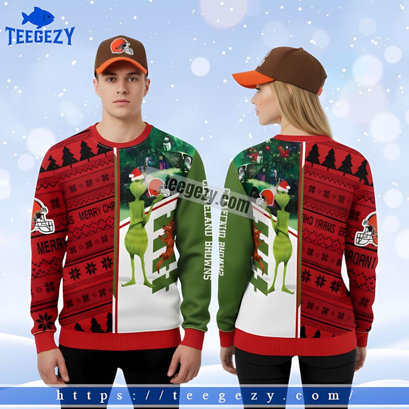 Grinch Scooby Doo Cleveland Browns Red Green Cheap Ugly Christmas Sweater Grinch Scooby Doo Cleveland Browns Red Green Cheap Ugly Christmas Sweater