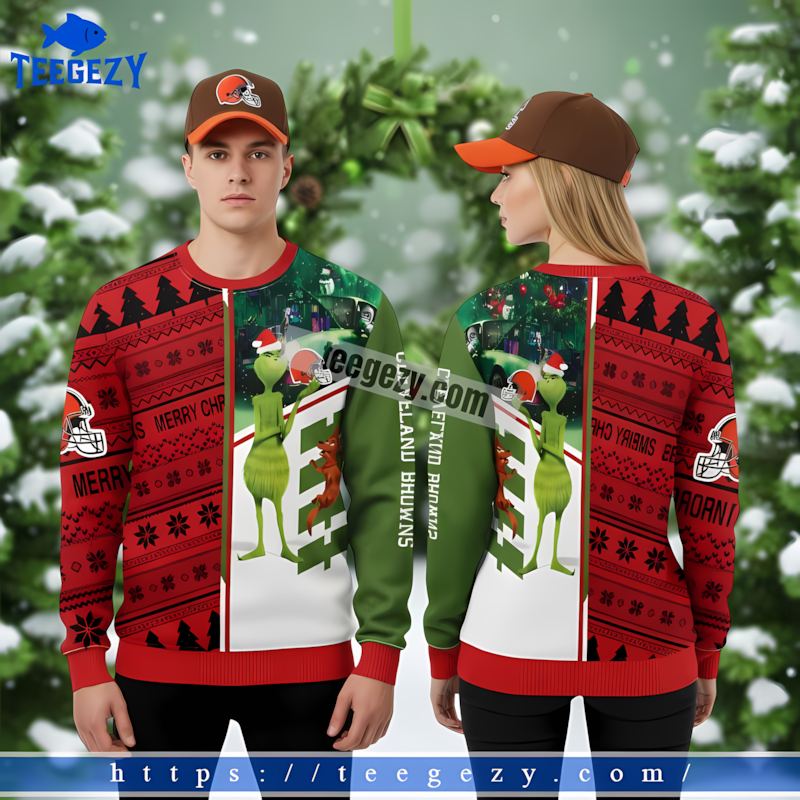 Grinch Scooby Doo Cleveland Browns Red Green Cheap Ugly Christmas Sweater Grinch Scooby Doo Cleveland Browns Red Green Cheap Ugly Christmas Sweater