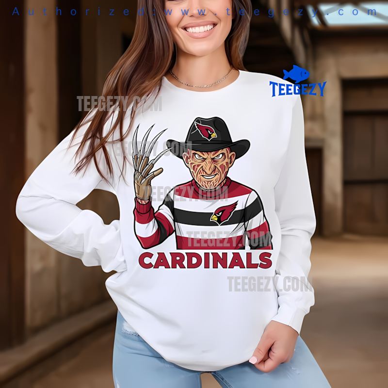 Halloween Arizona Cardinals Freddy Krueger Spooky Long Sleeve Halloween Arizona Cardinals Freddy Krueger Spooky Long Sleeve