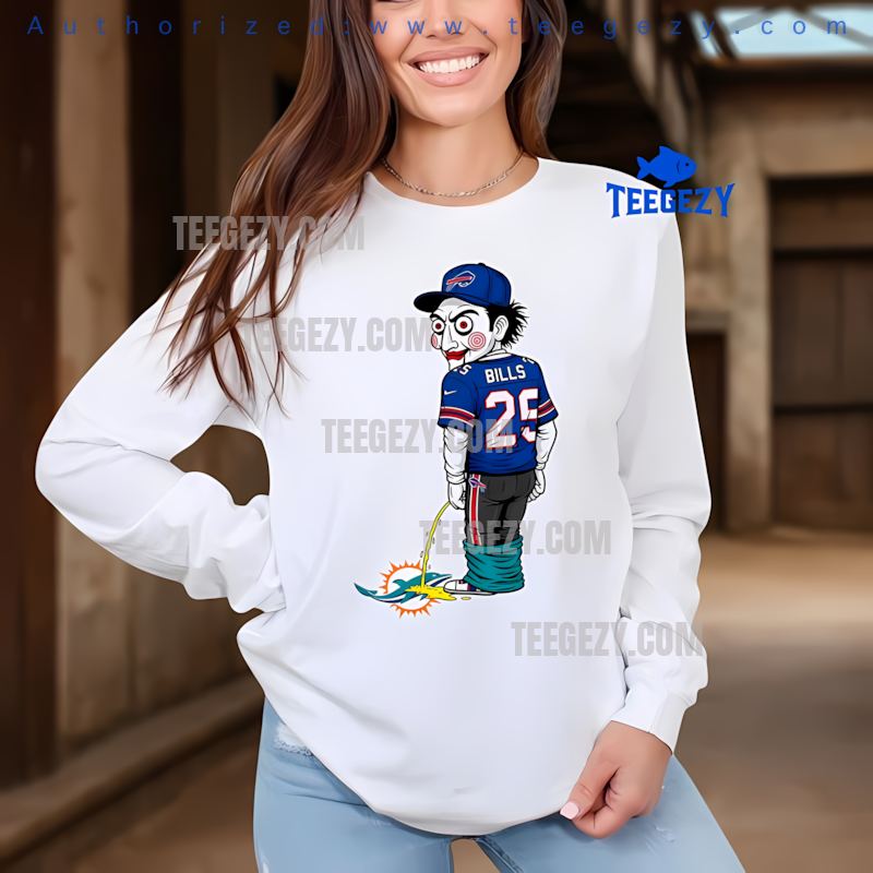 Halloween Buffalo Bills Billy Puppet Miami Dolphins Rivalry Long Sleeve Halloween Buffalo Bills Billy Puppet Miami Dolphins Rivalry Long Sleeve