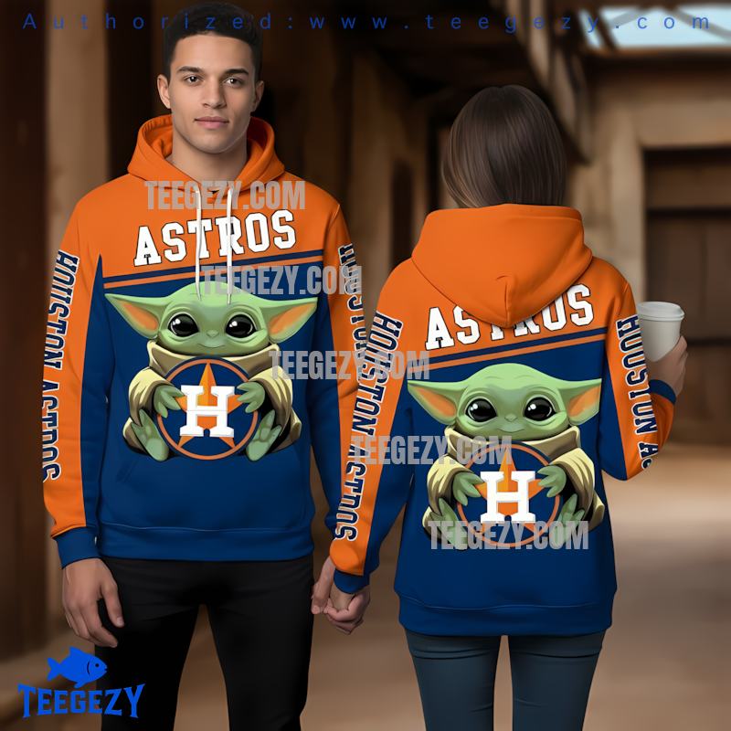 Houston Astros Baby Yoda 3D Hoodie Youth Houston Astros Baby Yoda 3D Hoodie Youth