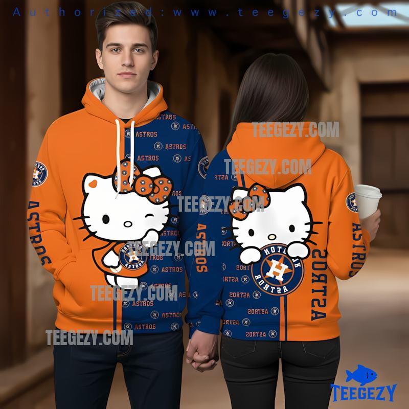 Houston Astros Hello Kitty 3D Print Hoodie Yellow Houston Astros Hello Kitty 3D Print Hoodie Yellow