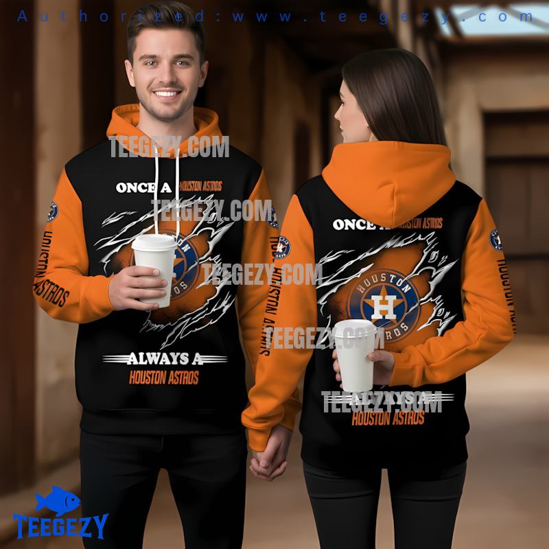 Houston Astros Ripped Effect 3D Printed Hoodie Houston Astros Ripped Effect 3D Printed Hoodie