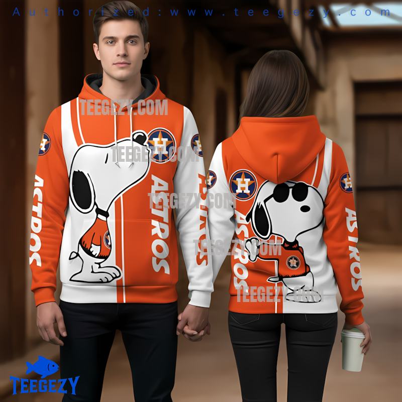 Houston Astros Snoopy 3D Pullover Hoodie Houston Astros Snoopy 3D Pullover Hoodie