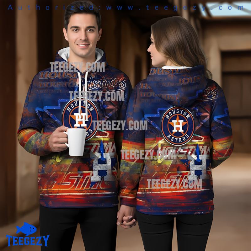 Houston Astros Splatter Grunge 3D Print Hoodie Houston Astros Splatter Grunge 3D Print Hoodie