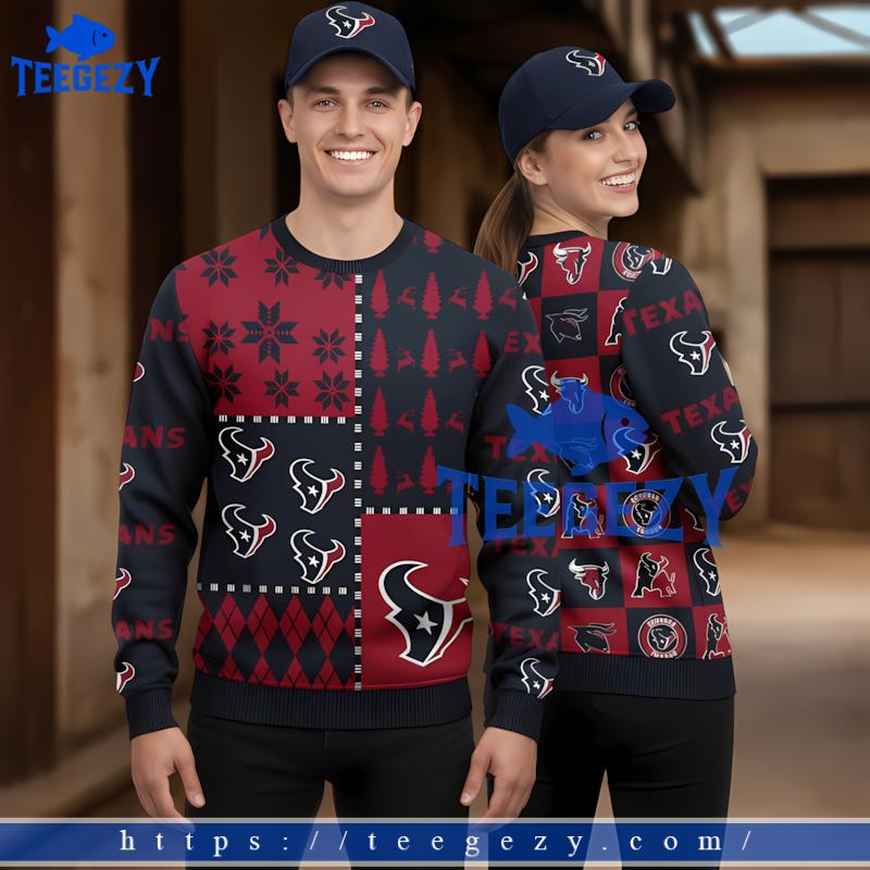 Houston Texans Black Red Funny Ugly Christmas Sweater