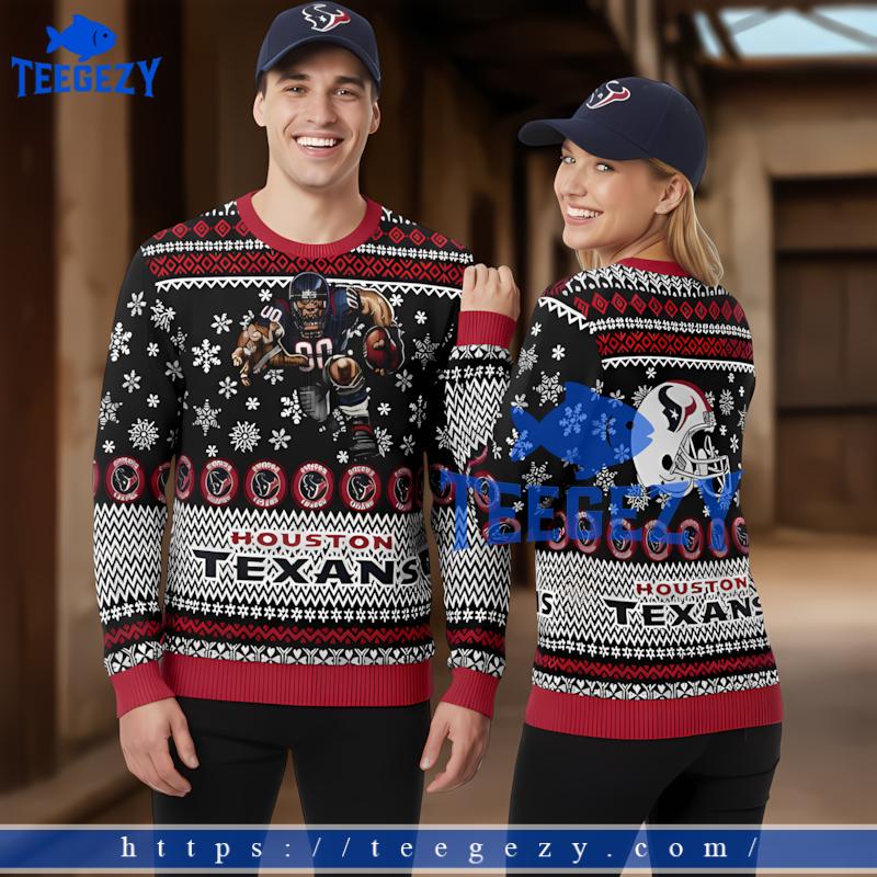 Houston Texans Black Vintage Ugly Christmas Sweaters