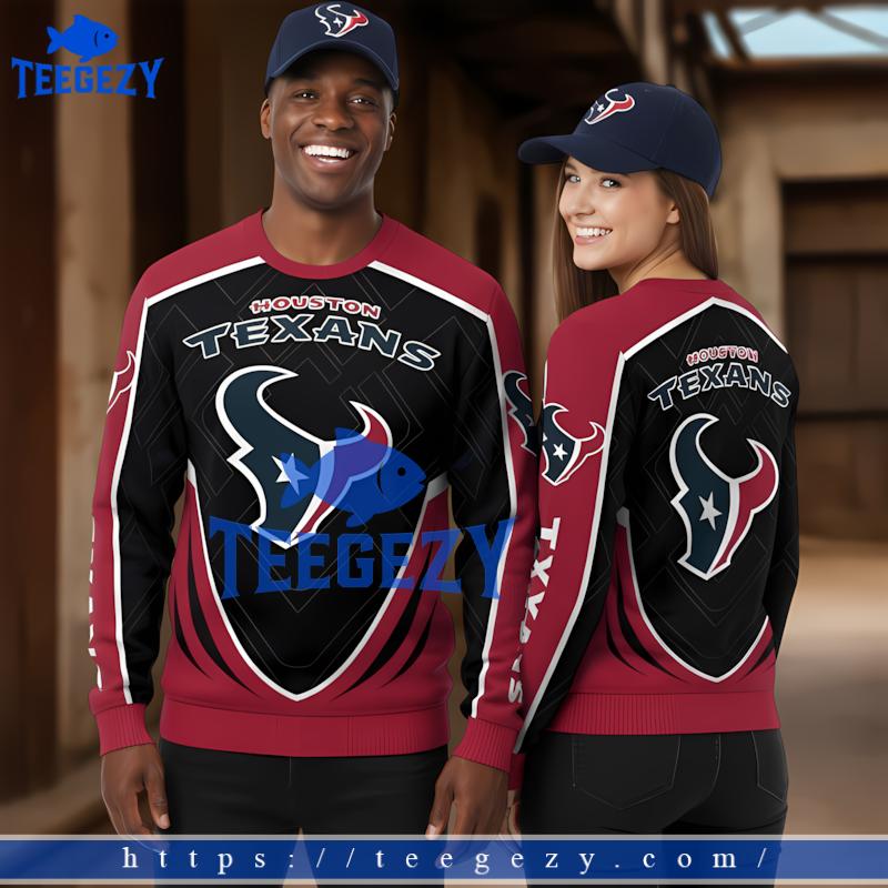 Houston Texans Football Red Black Funny Ugly Christmas Sweater