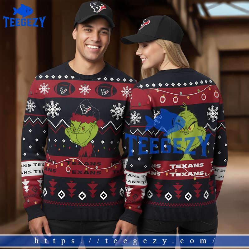 Houston Texans Grinch Red Cheap Ugly Christmas Sweater