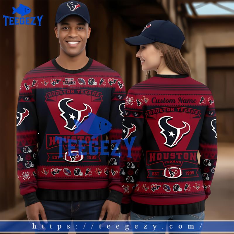 Houston Texans Red Party Ugly Christmas Sweater