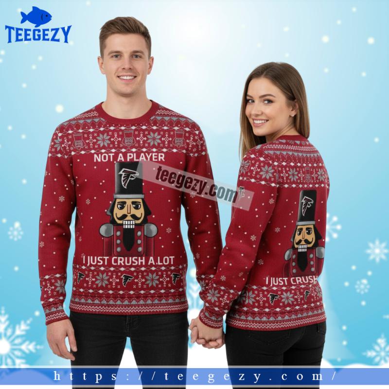 I Am Not A Player Atlanta Falcons Nutcracker Red Couples Ugly Sweater I Am Not A Player Atlanta Falcons Nutcracker Red Couples Ugly Sweater