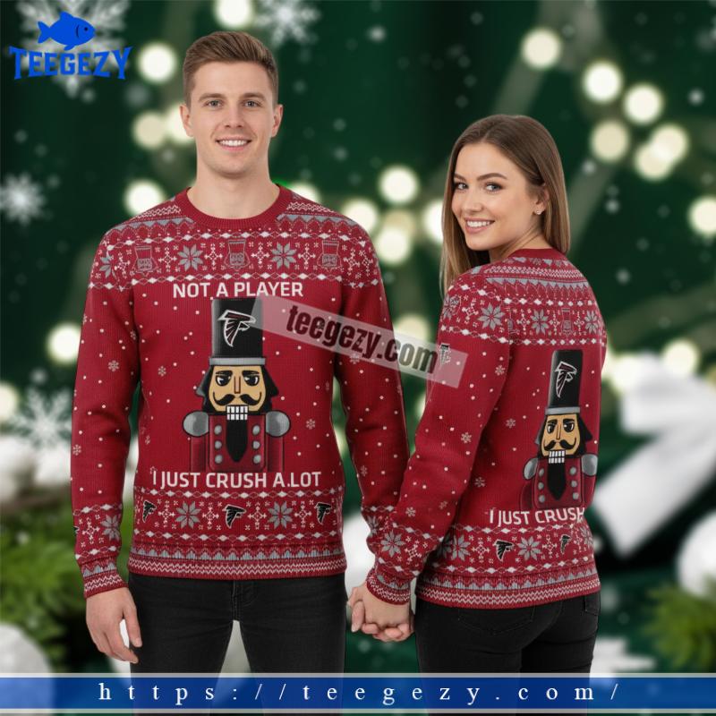 I Am Not A Player Atlanta Falcons Nutcracker Red Couples Ugly Sweater I Am Not A Player Atlanta Falcons Nutcracker Red Couples Ugly Sweater