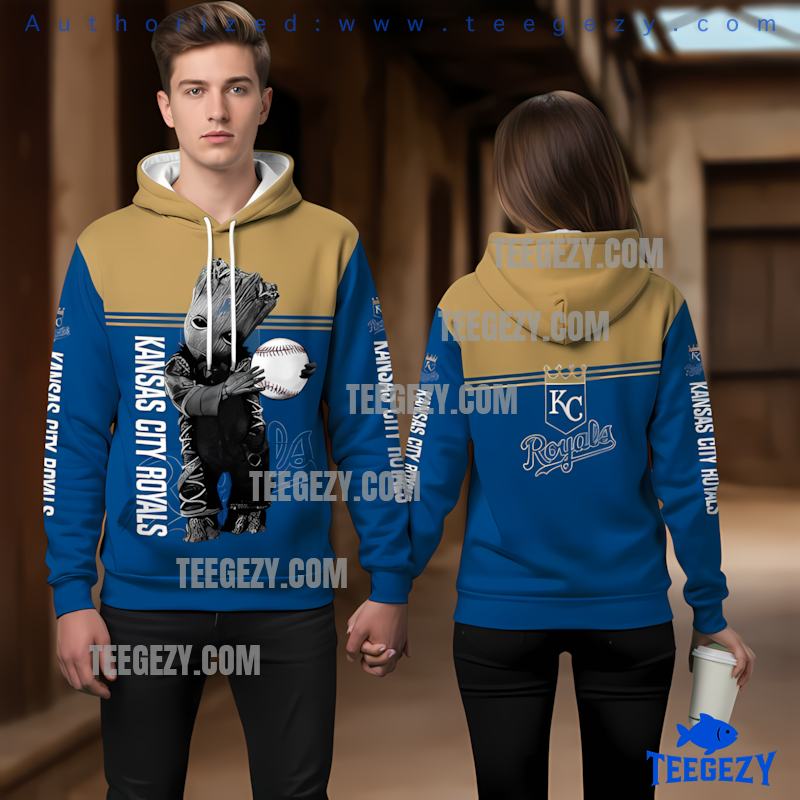 Kansas City Royals Baby Groot 3D Printed Hoodie Kansas City Royals Baby Groot 3D Printed Hoodie