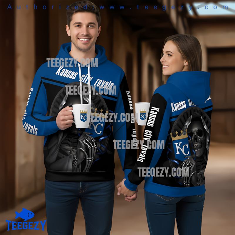 Kansas City Royals Grim Reaper 3D Pullover Hoodie Blue Kansas City Royals Grim Reaper 3D Pullover Hoodie Blue