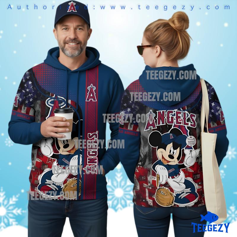 Los Angeles Angels Mickey Mouse Baseball American Hoodie Los Angeles Angels Mickey Mouse Baseball American Hoodie