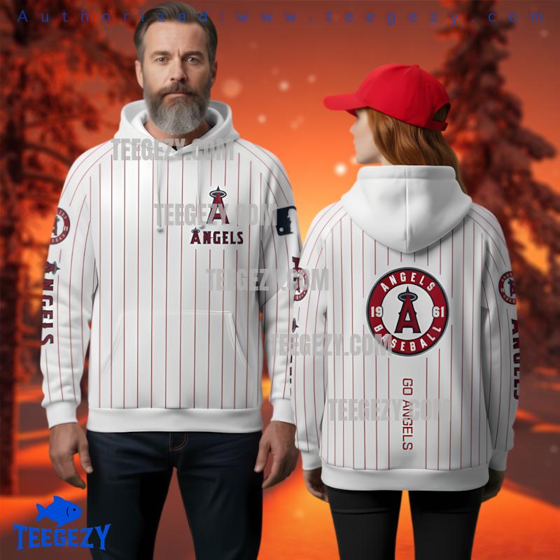 Los Angeles Angels Pinstripe Jersey Style Hoodie Los Angeles Angels Pinstripe Jersey Style Hoodie