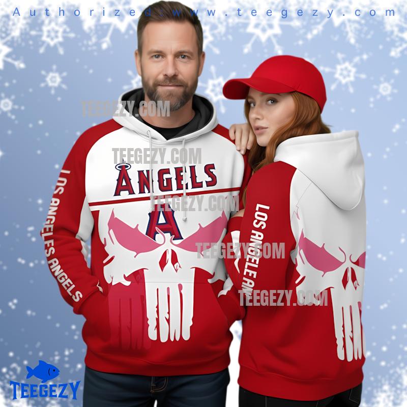 Los Angeles Angels Punisher Skull Hoodie Los Angeles Angels Punisher Skull Hoodie