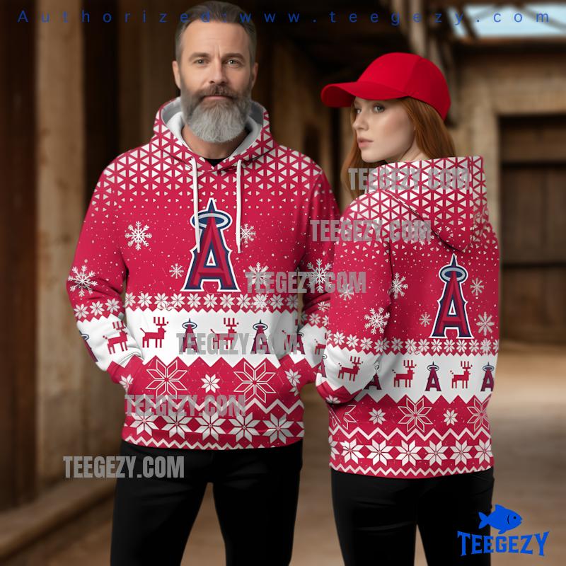 Los Angeles Angels Reindeer 3D Ugly Pullover Hoodie Los Angeles Angels Reindeer 3D Ugly Pullover Hoodie