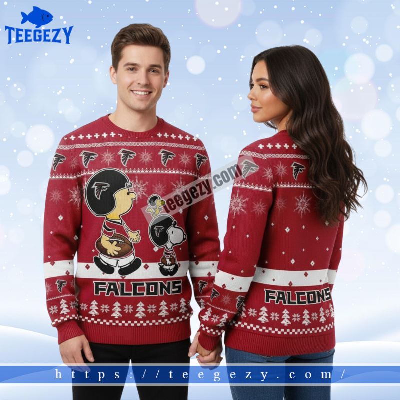 Peanuts Atlanta Falcons Charlie Brown Snoopy Red Cool Ugly Sweater Peanuts Atlanta Falcons Charlie Brown Snoopy Red Cool Ugly Sweater