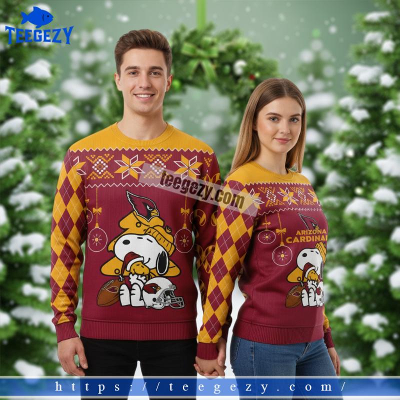 Peanuts Snoopy Arizona Cardinals Fan Red Party Ugly Sweater Peanuts Snoopy Arizona Cardinals Fan Red Party Ugly Sweater