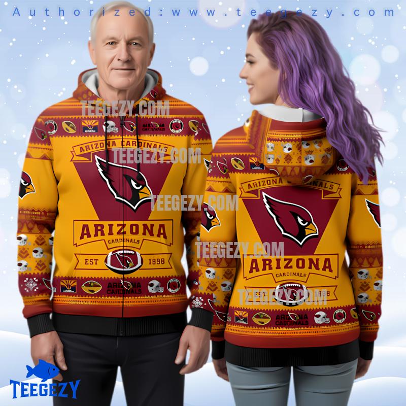 Personalized Arizona Cardinals 3D Ugly Hoodie Zip Up Personalized Arizona Cardinals 3D Ugly Hoodie Zip Up