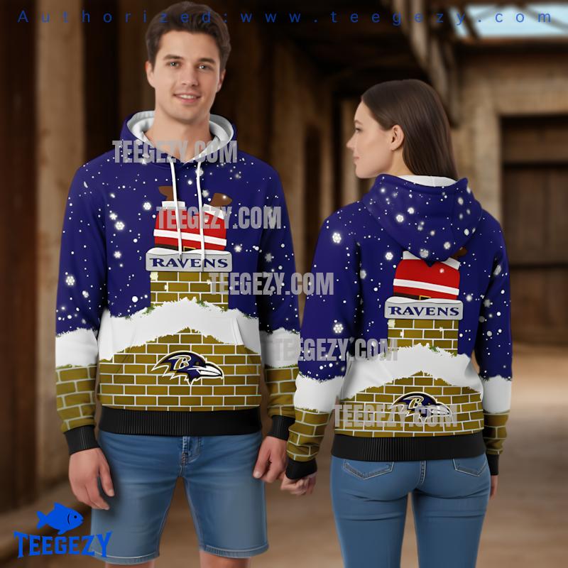 Personalized Baltimore Ravens Santa Claus Chimney 3D Ugly Hoodie Printed Personalized Baltimore Ravens Santa Claus Chimney 3D Ugly Hoodie Printed