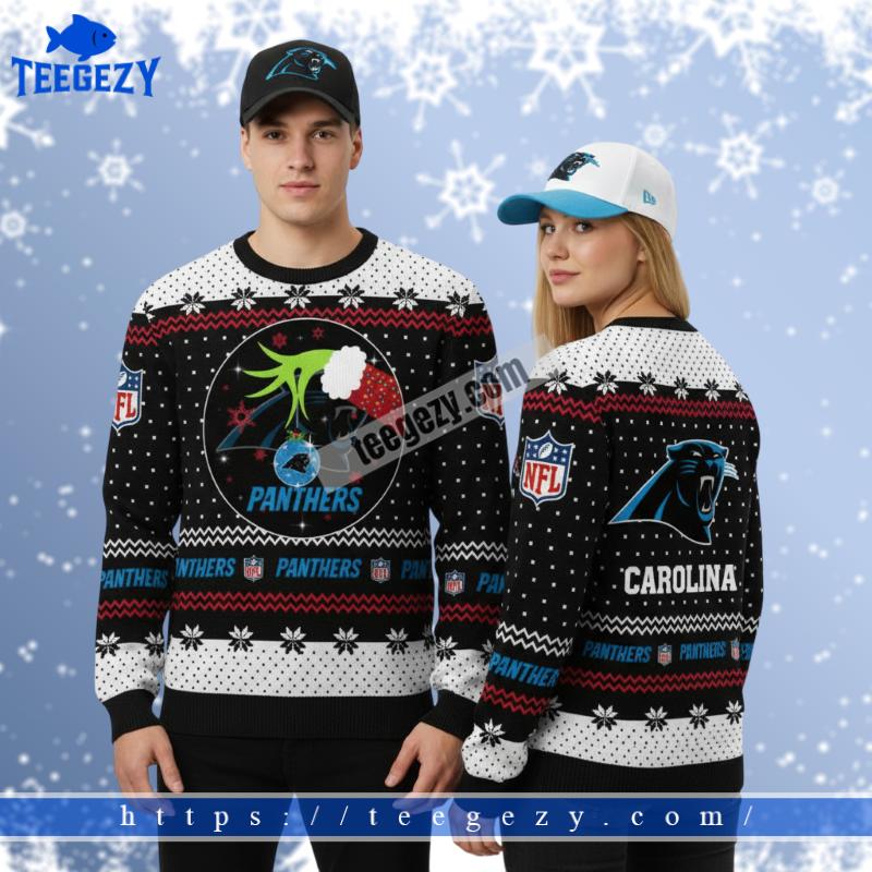 Personalized Grinch Hold Carolina Panthers Black Funny Ugly Sweater Personalized Grinch Hold Carolina Panthers Black Funny Ugly Sweater