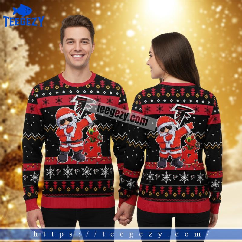Santa Claus Dance Atlanta Falcons Naughty Christmas Ugly Sweater Red Santa Claus Dance Atlanta Falcons Naughty Christmas Ugly Sweater Red